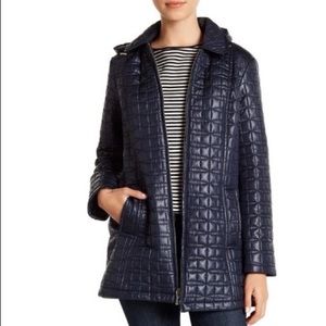 Kate Spade Navy Bow Quilted Coat